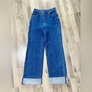 Pilcro Wide-leg Cuffed Jeans Size 27